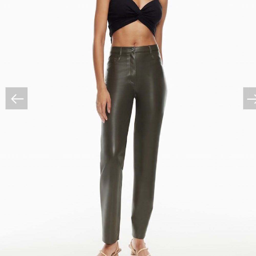 NWT Wilfred Women's Skinny Leather Jeans in Dark Brown